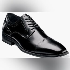 Stacy Adams WALTHAM Cap Toe Oxford Men's Black Leather Dress Shoes WORN ONCE